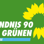 Logo von BÜNDNIS/DIE GRÜNEN Ortsverband Moorrege mit Sonnenblume und grünem Hintergrund